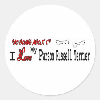 Redonda Pegatina de Parson Russell Terrier (I Love)