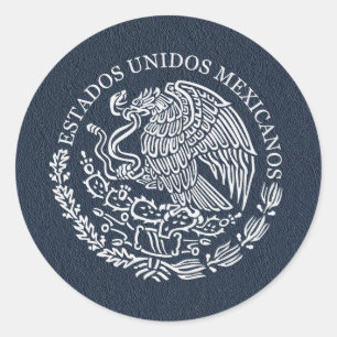 Redonda Pegatina de Pasaportes de Navy Blue Mexico