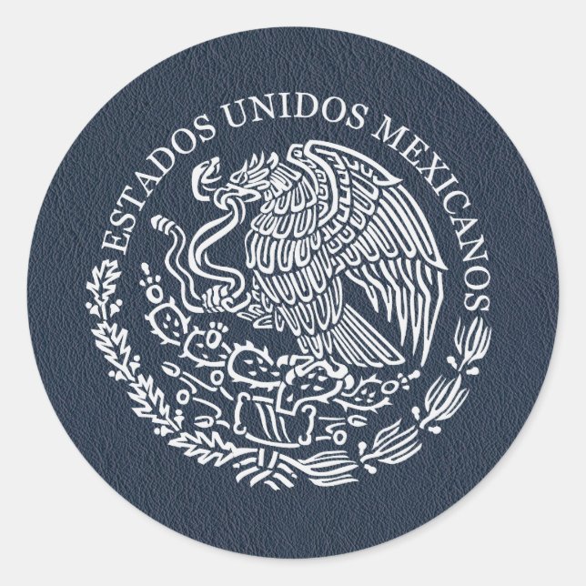 Redonda Pegatina de Pasaportes de Navy Blue Mexico (Anverso)
