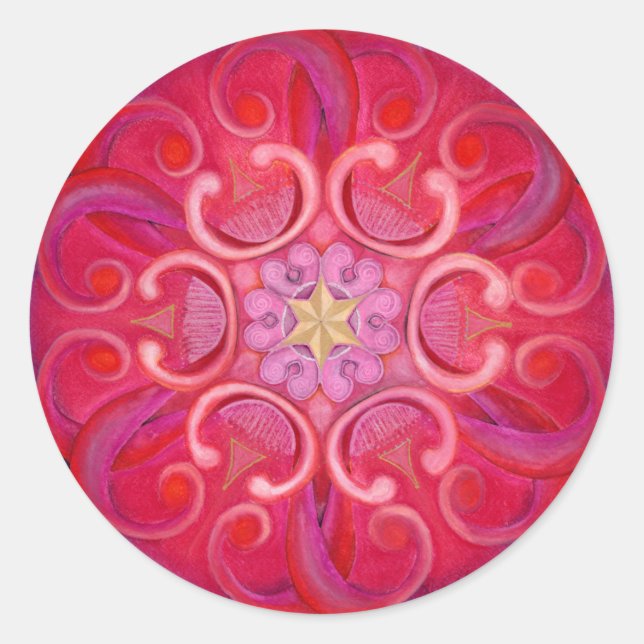 Redonda Pegatina de Passion Mandala (Anverso)
