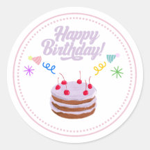 Pegatina de pastel de cumpleaños