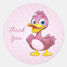 Pegatina de pato rosa