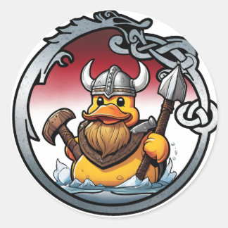 Redonda Pegatina de pato viking