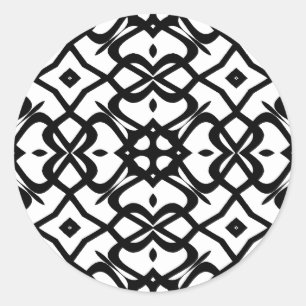 Redonda Pegatina de patrón de encaje de X metálico - Blanc