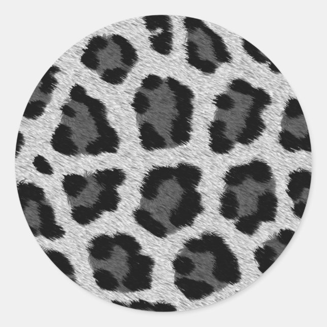 Redonda Pegatina de patrones de impresión de leopardo (Anverso)