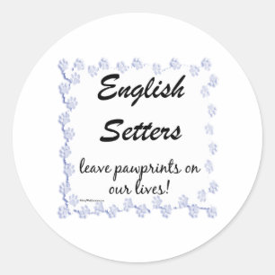 Redonda Pegatina de Pawprints del programador de inglés