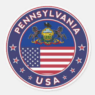 Redonda Pegatina de Pennsylvania, estuche de teléfono, bol