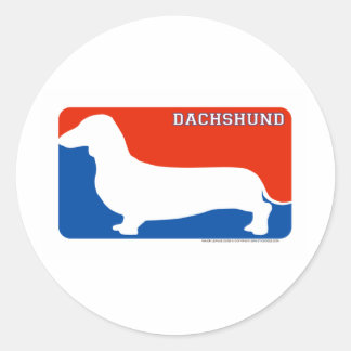 Redonda Pegatina de Perros de la Liga Mayor de Dachshund