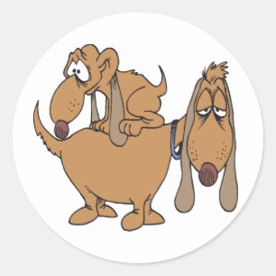 Redonda Pegatina de Perros Frumpy