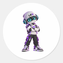 Pegatina de personaje de robot de IA futurista Lex