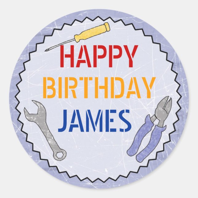 Redonda Pegatina de Personalizable de Construcción/Constru (Anverso)