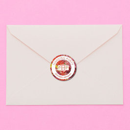 Redonda Pegatina de Personalizable Floral de Mahjong