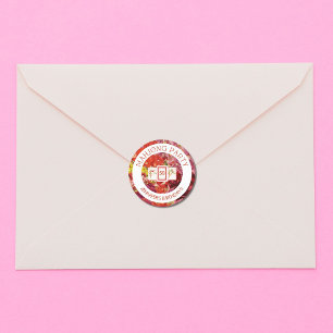 Redonda Pegatina de Personalizable Floral de Mahjong