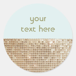 Redonda Pegatina de Personalizable secuencial de oro