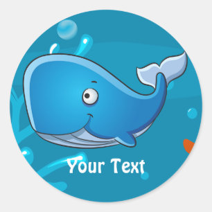 Redonda Pegatina de Personalizado de ballenas cuestas acuá