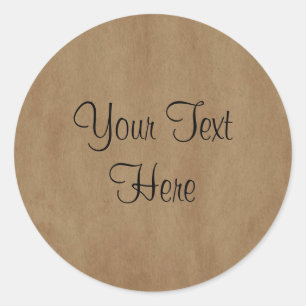 Redonda Pegatina de Personalizado de papel antiguo