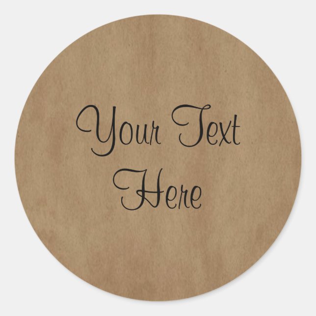 Redonda Pegatina de Personalizado de papel antiguo (Anverso)