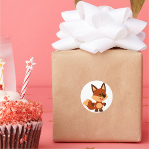 Redonda Pegatina de Personalizado inocente Fox