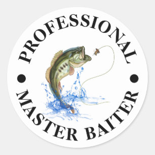 Redonda Pegatina de pesca divertida de Master Baiter