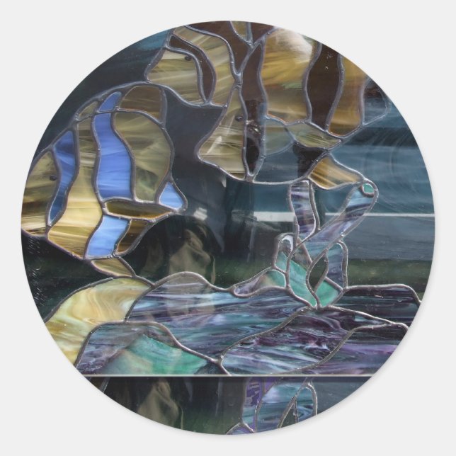 Redonda Pegatina de pescado de vidrio contenido (Anverso)