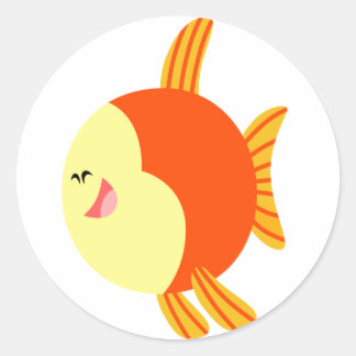 Redonda Pegatina de pescado Personalizado de cuta y plump