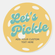 Pegatina de Pickleball Naranja Vamos a Pickle Text