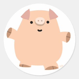 Redonda Pegatina de pig Personalizado divertido