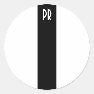 Redonda Pegatina de piinstripe TPR (blanco)