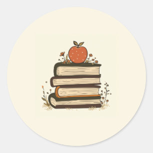 Redonda Pegatina de pila de libros redondos de Apple