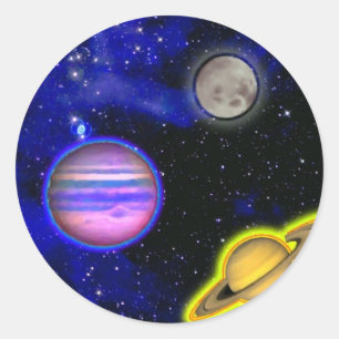 Redonda Pegatina de pintura espacial