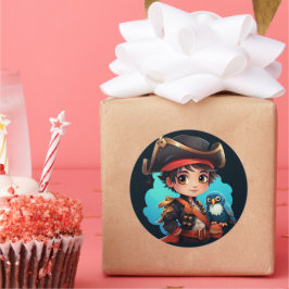 Redonda Pegatina de piratas escuetos