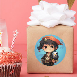 Redonda Pegatina de piratas escuetos