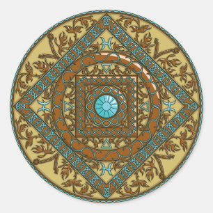 Redonda Pegatina de Pisces Mandala
