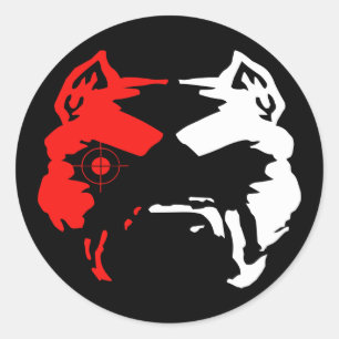 Redonda Pegatina de pitbull francotirador