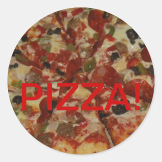 Redonda Pegatina de pizza. ... ... Yum