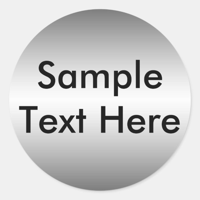 Redonda Pegatina de placa de aspecto Metalizado suave (Anverso)