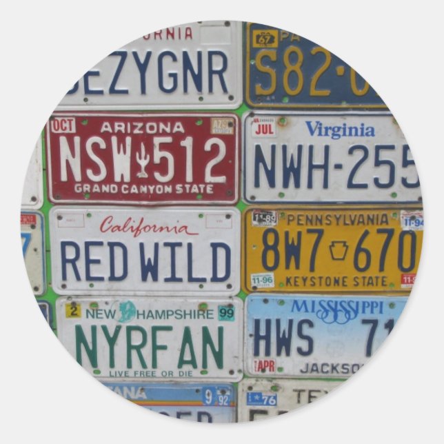 Redonda Pegatina de placas de automóvil (Anverso)