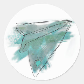 Redonda Pegatina de plano de papel acuático