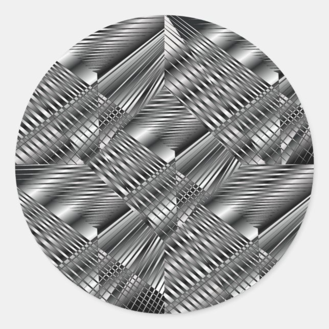 Redonda Pegatina de plata metálica (Anverso)
