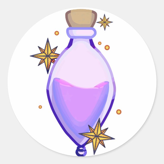 Redonda Pegatina de poción morada (Anverso)