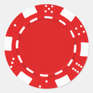Redonda pegatina de pokerchip rojo
