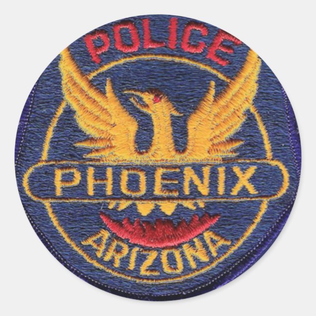 Redonda Pegatina de Policía de Phoenix (Anverso)