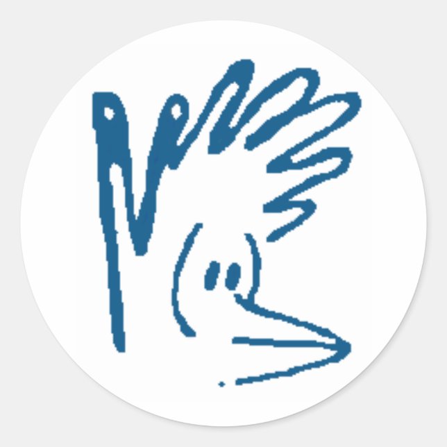 Redonda Pegatina de pollo (Anverso)