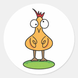 Redonda Pegatina de pollo extravagante | Arte de animales