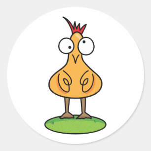 Redonda Pegatina de pollo extravagante Arte de animales