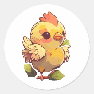 Redonda pegatina de pollo lindo estilo personalizado