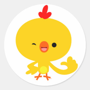 Redonda Pegatina de pollo Personalizado de Guay