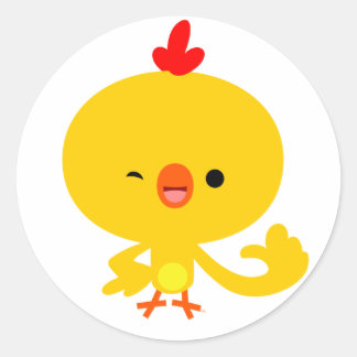 Redonda Pegatina de pollo Personalizado de Guay