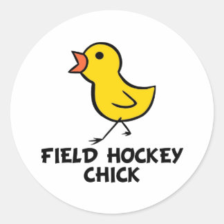 Redonda Pegatina de polluelos de hockey sobre hierba