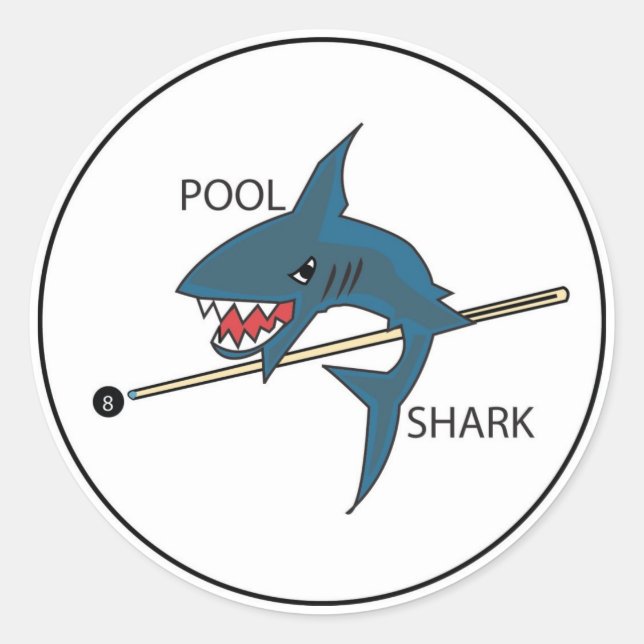Redonda Pegatina de Pool Shark (Anverso)